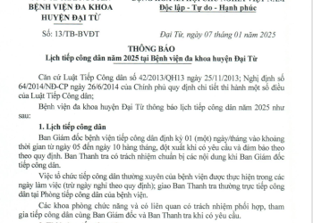 Thông báo lịch tiếp công dân